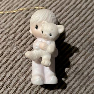 Precious Moments Ornament 1980 Baby's First Christmas Boy with bear